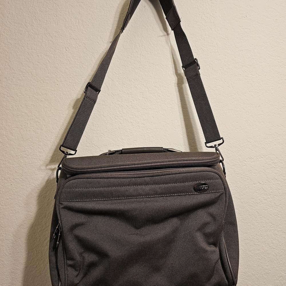 American Tourister Brown Textured Men’s Laptop Shoulder Bag